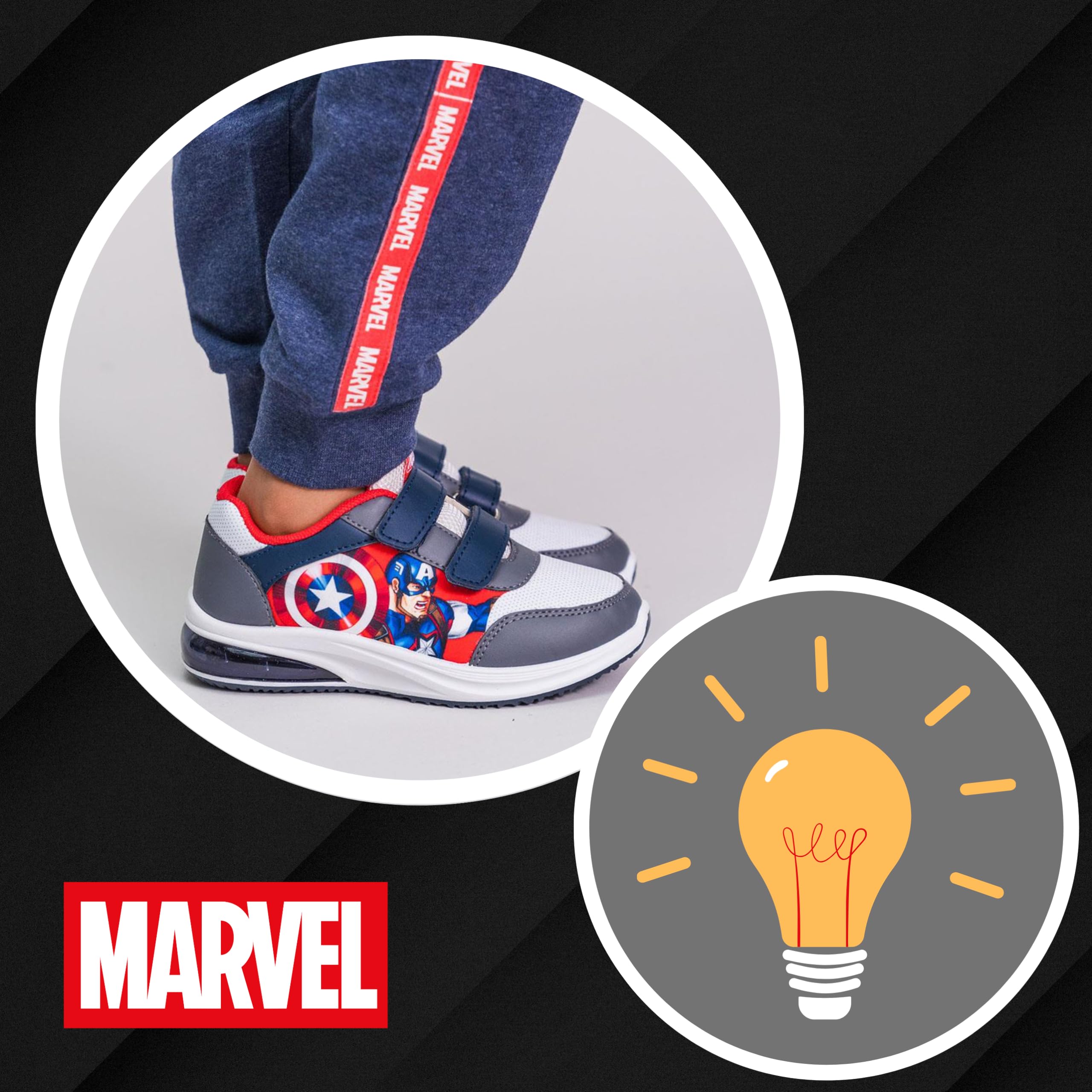Marvel Avengers Scarpe per Ragazzi, Scarpe Sportive per Bambino, Scarpe Sportive Luminose per Ragazzo, Taglie EU 25 a 32