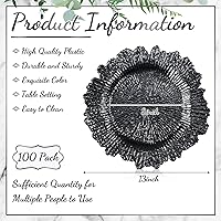 Vista 59 de Tanlade 50 Pcs 13 Inch Charger Plates Bulk Round Wedding Chargers Plastic Dinner Plates for Table Setting Wedding Party Decoration (Gold)