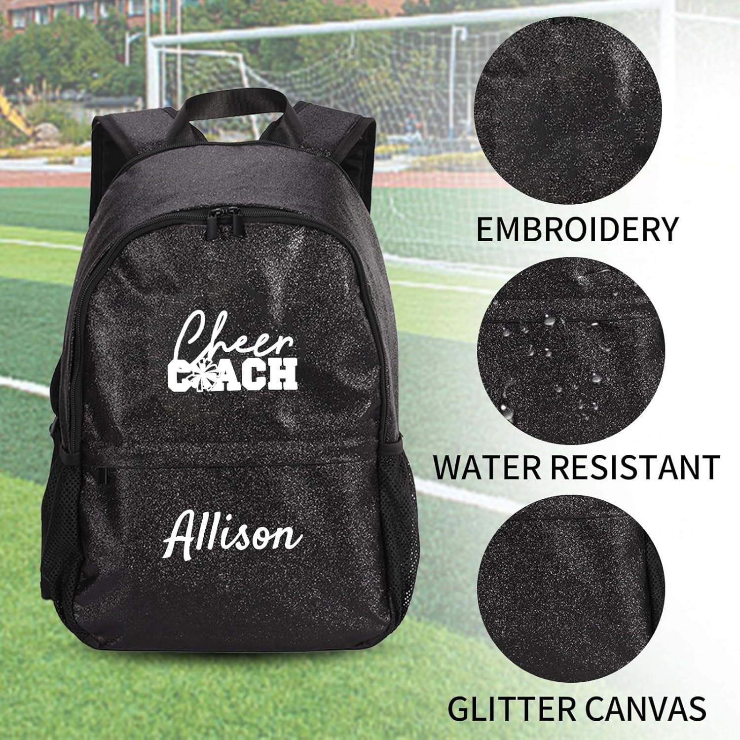 Personalized Cheer Backpackwith Embroidery Name - Custom Cheerleading Glitter Backpack Sparkle Cheerleader Bag for Cheer Coach Gift - Image 6