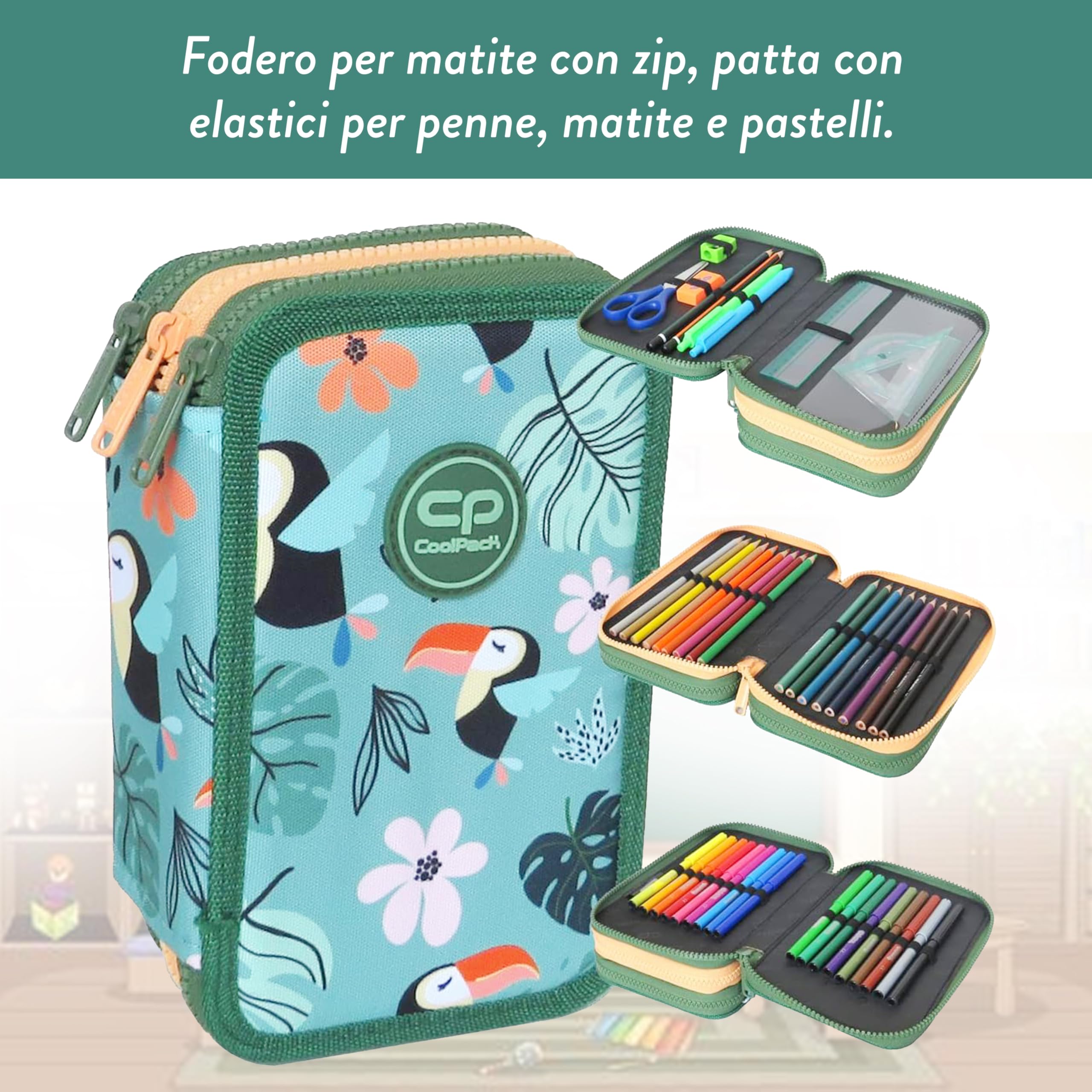 COIL Mochila 3W1 Toucan Escolar Niño clase 1-3 3 compartimentos, mochila, estuche, bolsa de zapatos, 21 litros, carbón, Equipo escolar
