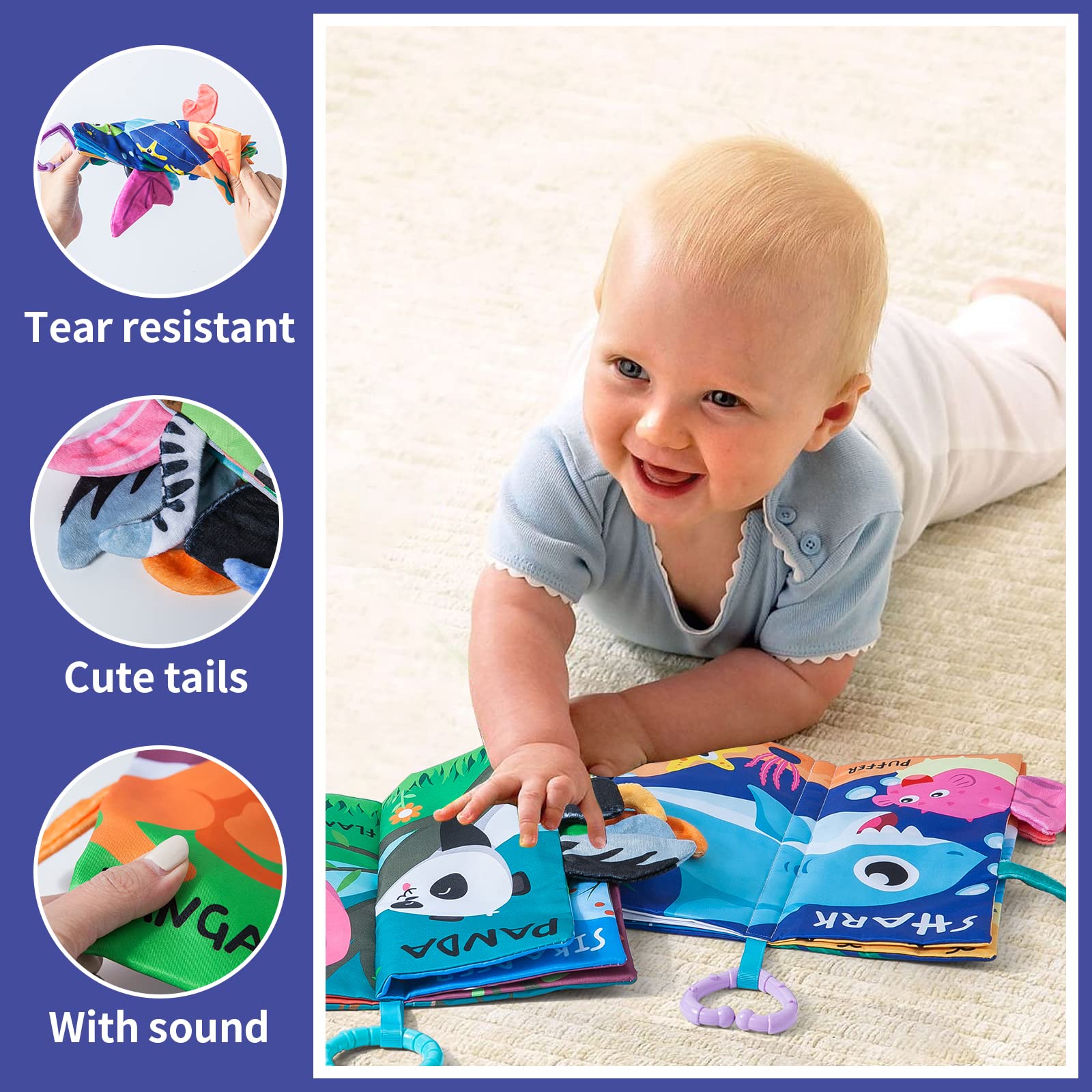Baby Stoffbuch Fühlbuch – 3D Aktivitätenbuch Mit Knistereffekt Ab 0 Monaten