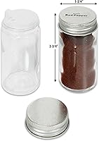 Vista 4 de Simple Houseware 12-Pack 3 oz Glass Spice Jars, Round Bottles with Shaker Lids, Funnel and Labels for Seasoning & Storage