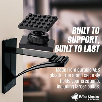 Infinity Display Shelf 6 Inch Building Block Display Shelf Works with Major Brick Brands Compatible with Lego Sets Adjustable Display Shelves 2 Pack Black