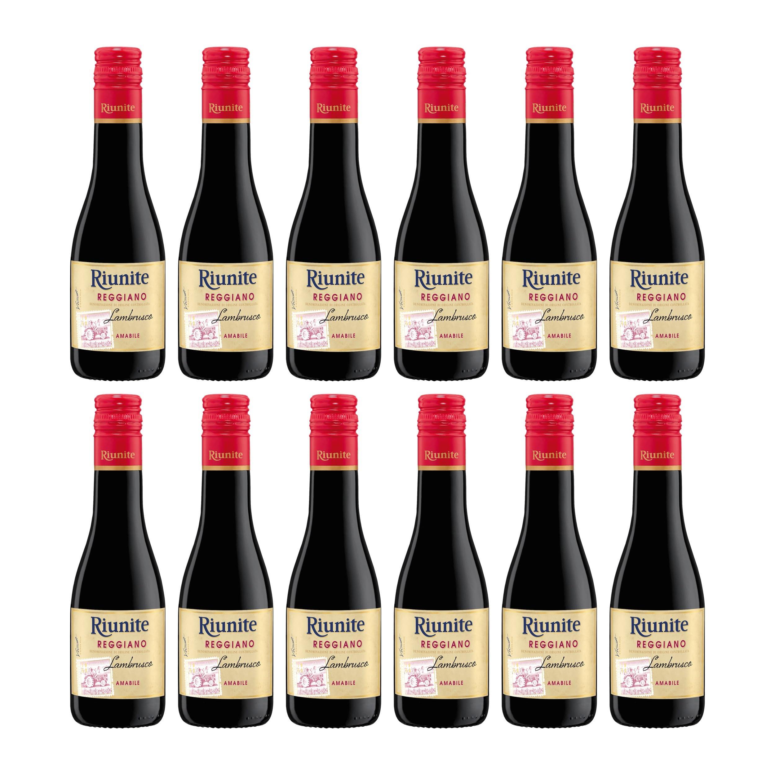 Cantine Riunite Mini Lambrusco Reggiano DOC amabile Rotwein rot lieblich Italien inkl. FeinWert E-Book (12 x 0.2 l)