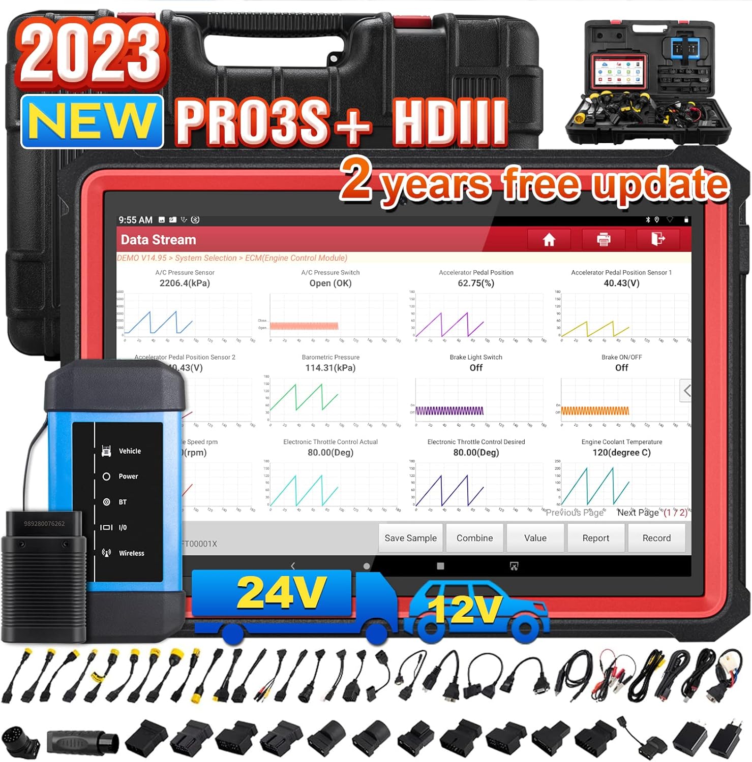 LAUNCH OBD2 Car Diagnostic Scanner X431 Pro3S+ HDIII ECU Coding OE