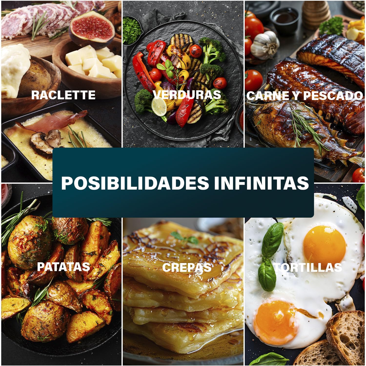 Princess 162650 Raclette multifuncional XXL, parrilla y raclette, termostato regulable, superficie de 49 x 21 cm, revestimiento antiadherente, temperatura de 220 °C, Para 10 comensales, 1500 W
