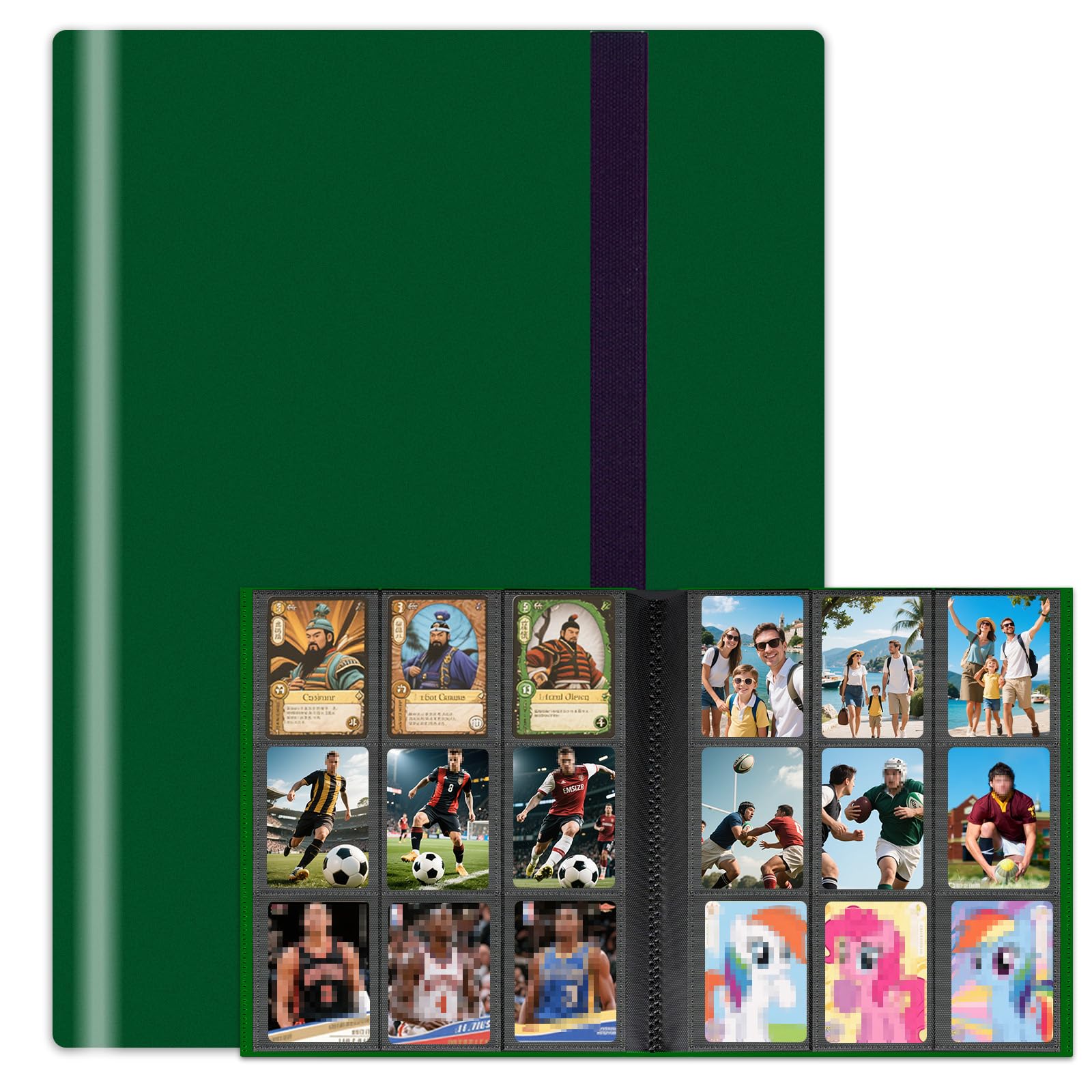 9-Pocket Trading Card Binder, 24 Pages Holding 432 Pockets, PU Trading Card Album Card Folder Card Binder Holder Album for MTG, TCG, Pokemon Yu-Gi-Oh, Basketball Sports Cards, Game Cards