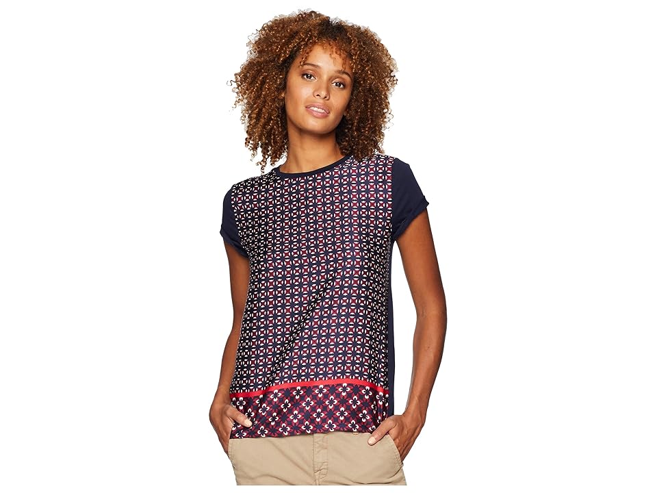 

LAUREN Ralph Lauren Geometric-Print T-Shirt (Navy) Women's Clothing