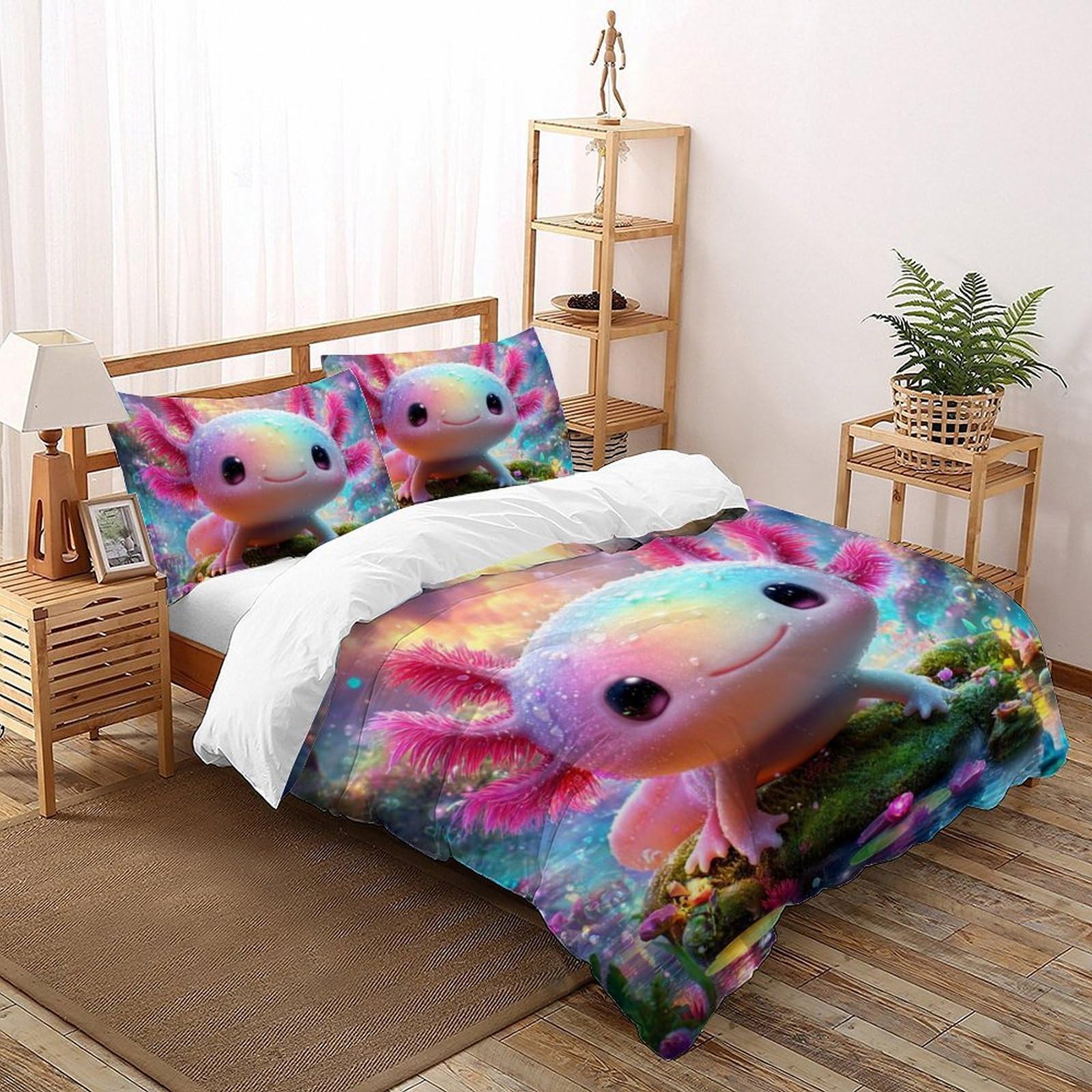 Housse de couette 3D enfant fermeture éclair pour lit infroissable