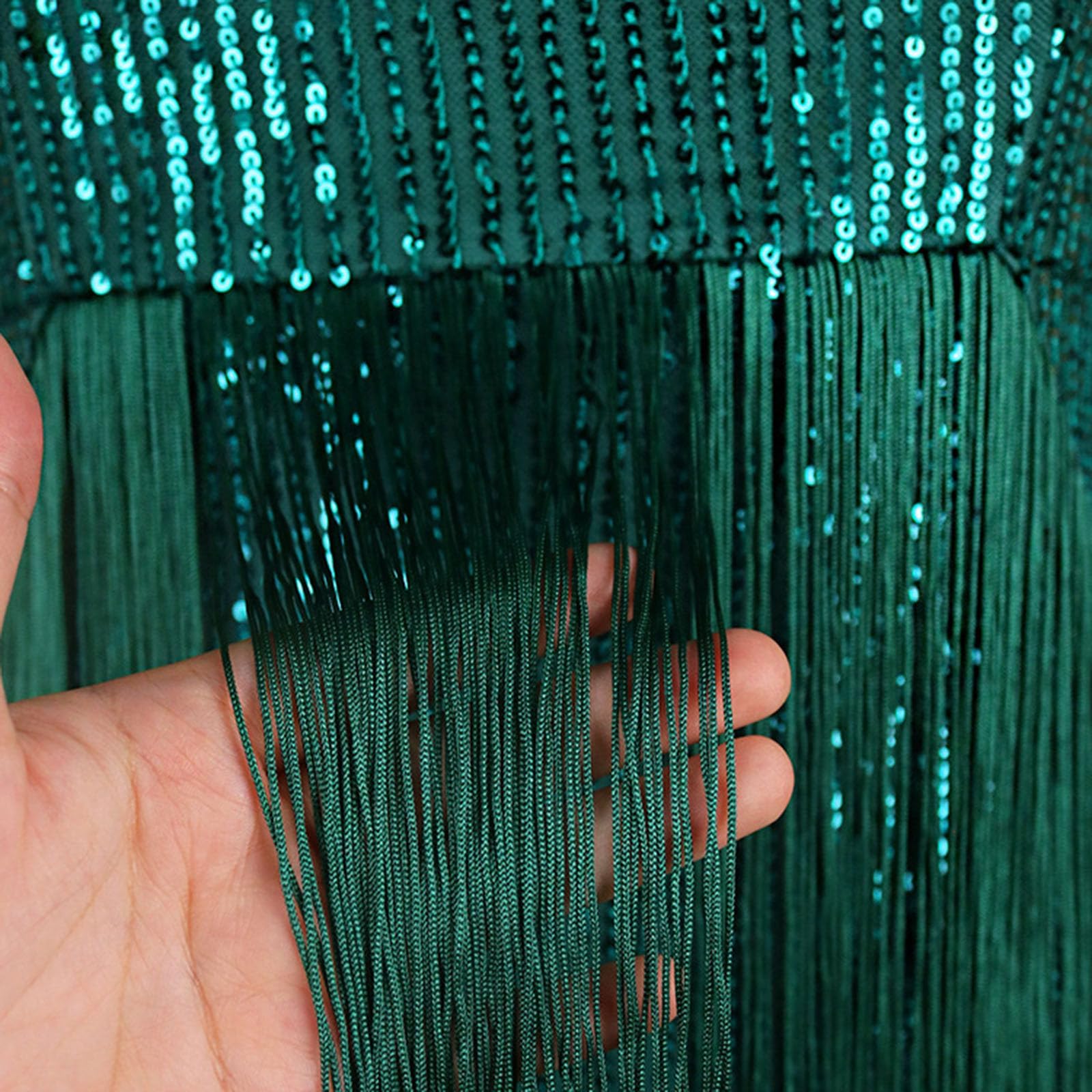HAOLEI Vestito Paillettes Donna Cerimonia Manica Lunga Elegante e Scintillante Abiti da Festa Capodanno Vestiti con Paillettes Scollo a V Abito da Natale Midi Abito Abbigliamento Abiti per Partito