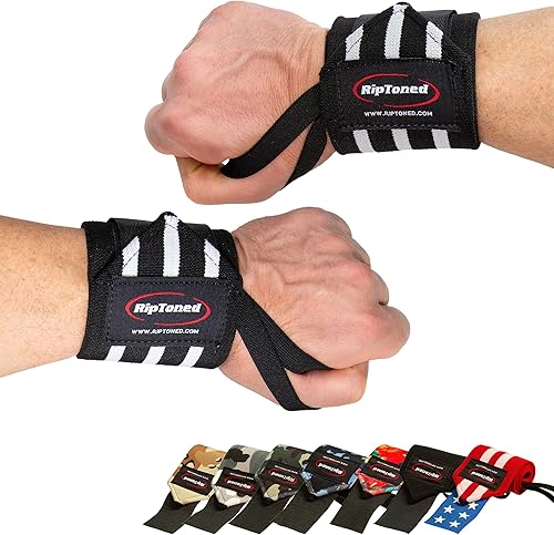 Vista 16 de Rip Toned Muñequeras de 18" – Correas de muñeca respaldadas por la USPA para levantamiento de pesas – Soporte de muñeca de calidad – Ajustables