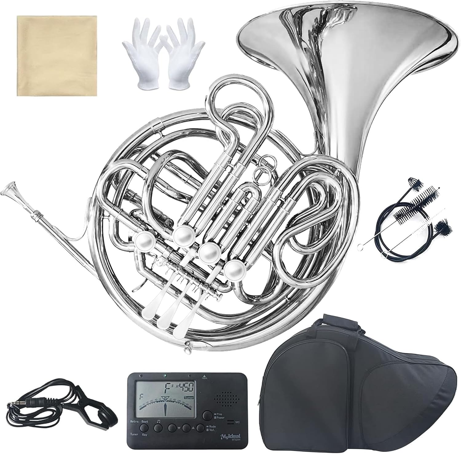 Double French Horn (Fb/Bb) 4 Keys Gold Lacquer - Intermediate Brass Instrument with Case