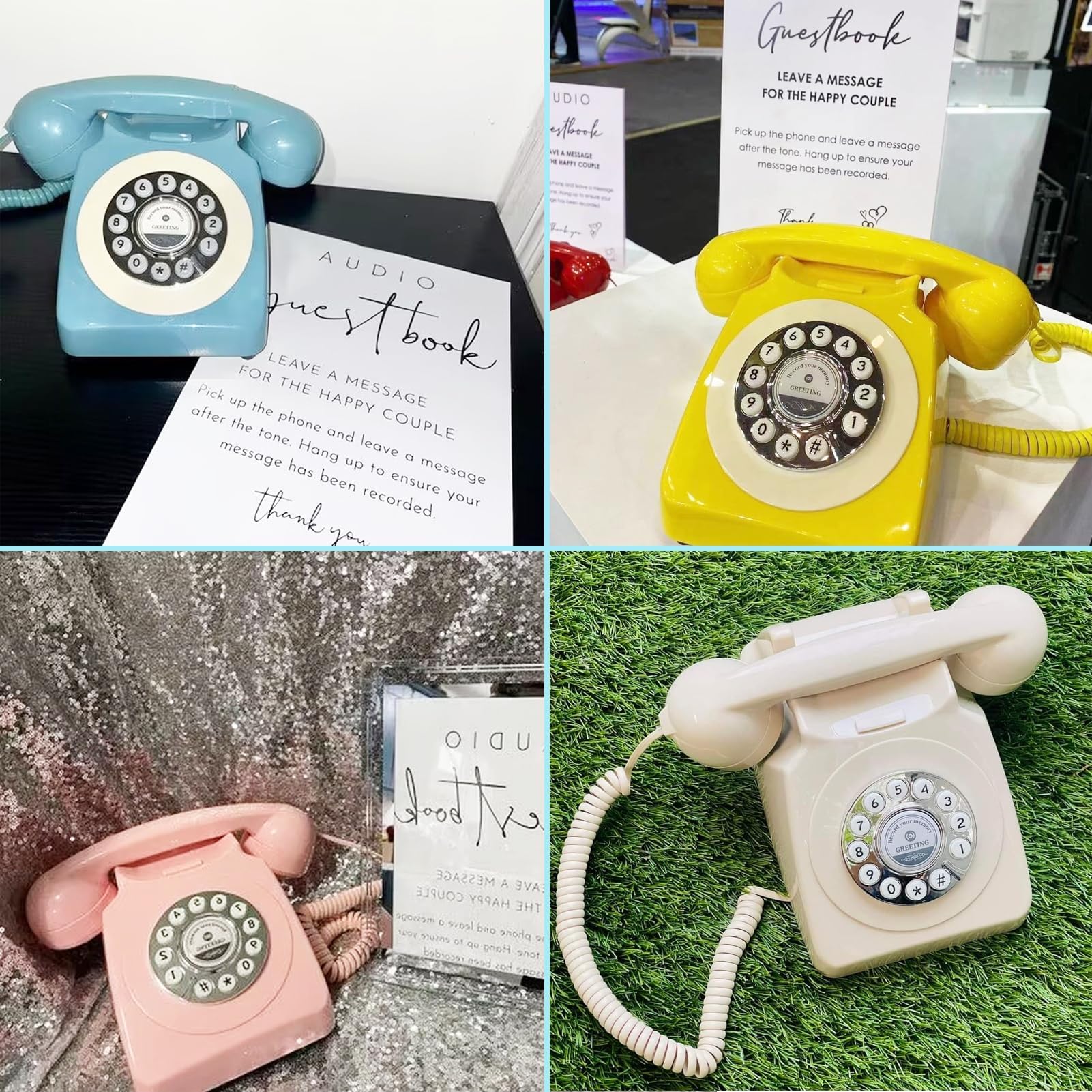 Registrazione Audio Del Libro Degli Ospiti Segreteria Telefonica Personalizzata Alla Moda Con Audio Libro Degli Ospiti Telefono Per Matrimoni Per Matrimoni Feste Compleanni Noleggi Registrazi(Color:C)