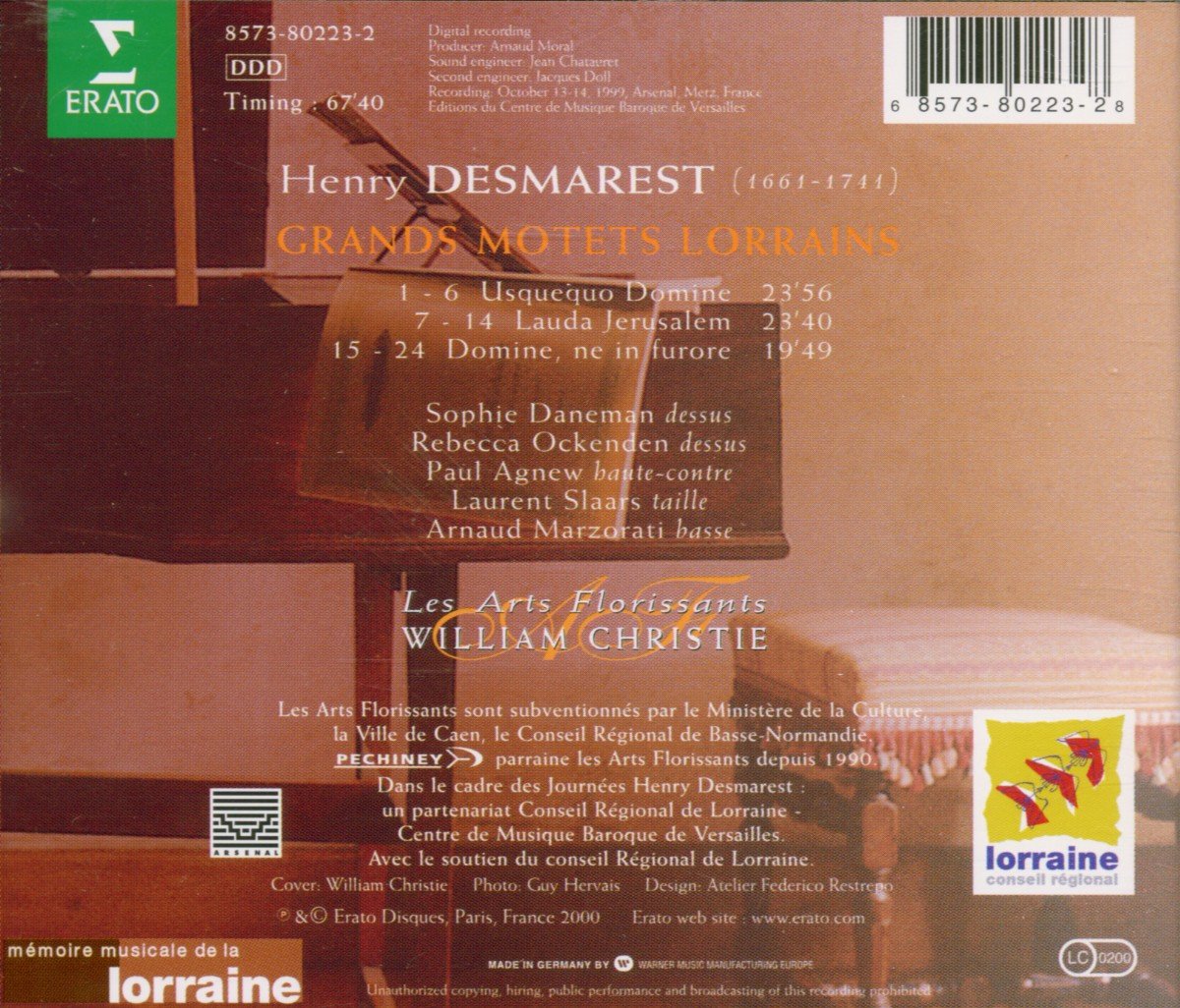 Desmarest - Grands Motets Lorrains / Les Arts Florissants, Christie