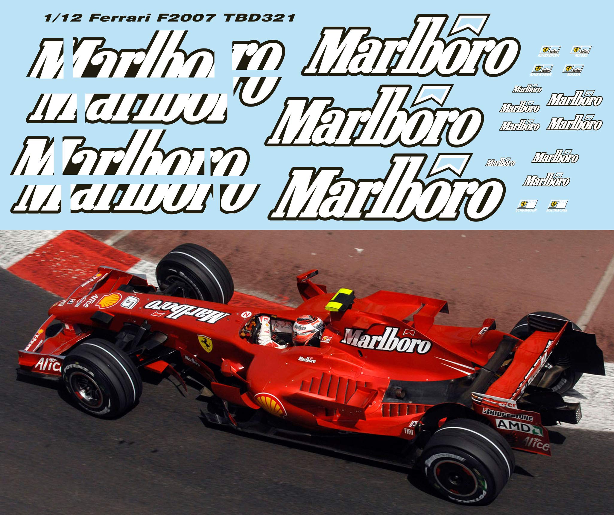Amazon.co.jp: デカール 1/12 FERRARI F1 F2007 FOR MFH MODEL