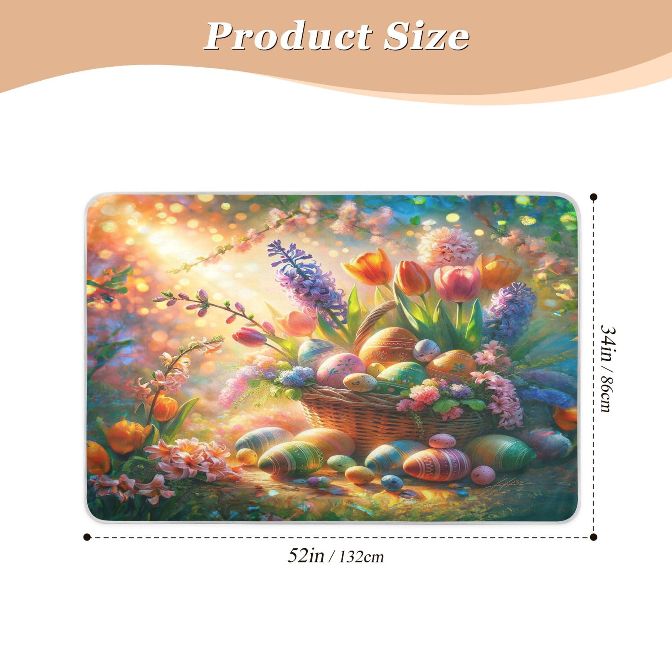 Takiito Easter Eggs Tulips Bed Pad Reusable Bed Underpad Washable Waterproof Leak-Proof Quick Dry Incontinence Pee Pad for Toddlers Kids Adults Pets 34x52 in