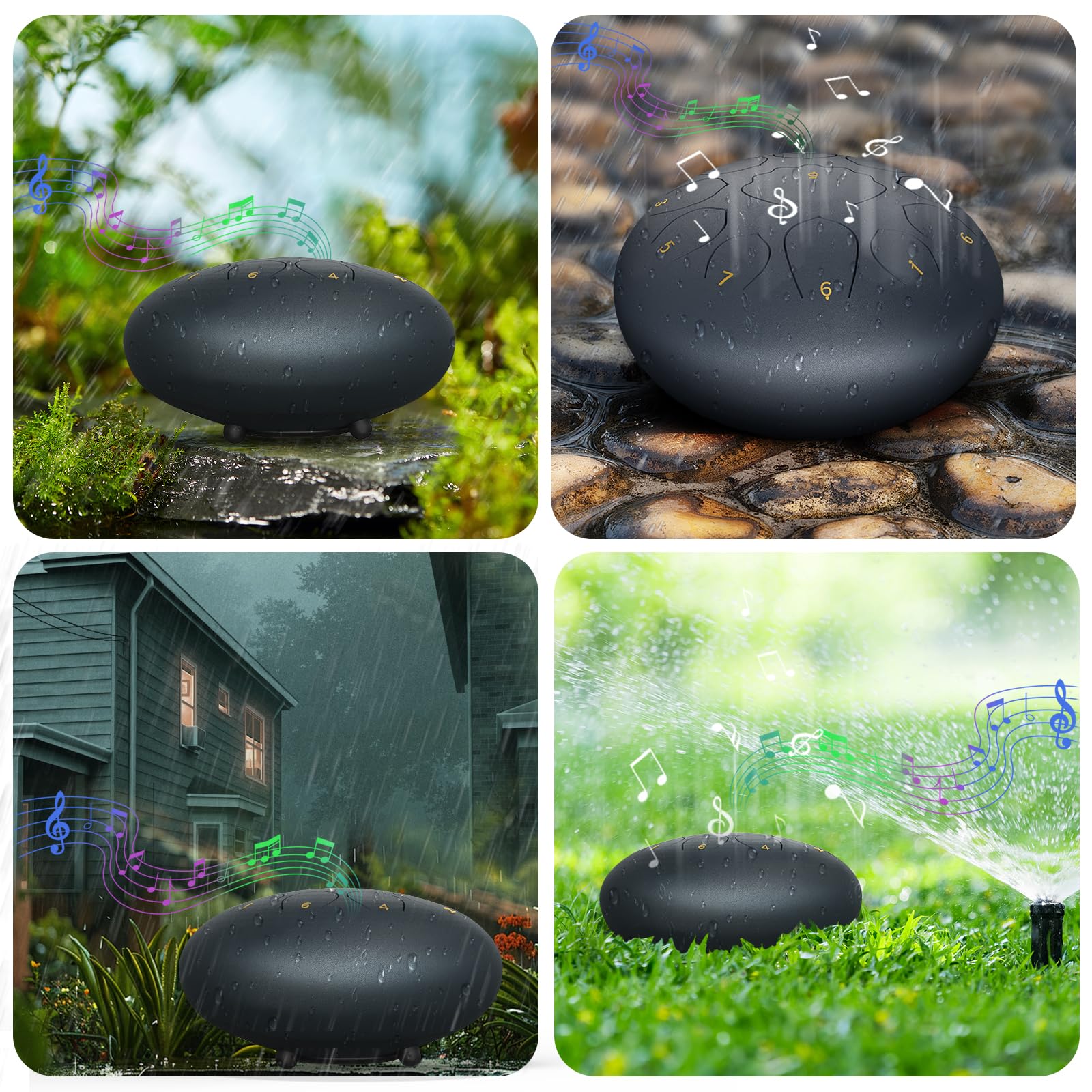 20,3 cm Stahlzungentrommel, 11 Noten, A-Dur, Handpan-Trommel, tragbare Regentrommel, Outdoor-Percussion-Instrument mit Schlägeln, Fingerplektren, Tragetasche, Musikbuch, Anfänger, Yoga, Meditation