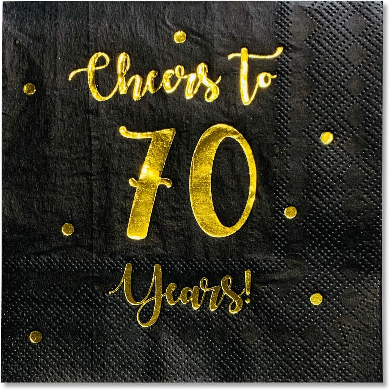 Cheers to 70 Years Cocktail Napkins Happy 70th Birthday