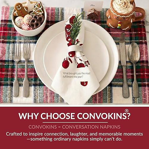 Miniatura 6 de COTIER - Paquete de 20 servilletas de inicio de conversación de Navidad, servilletas de papel de 3 capas de alta calidad con diseño de lámina de