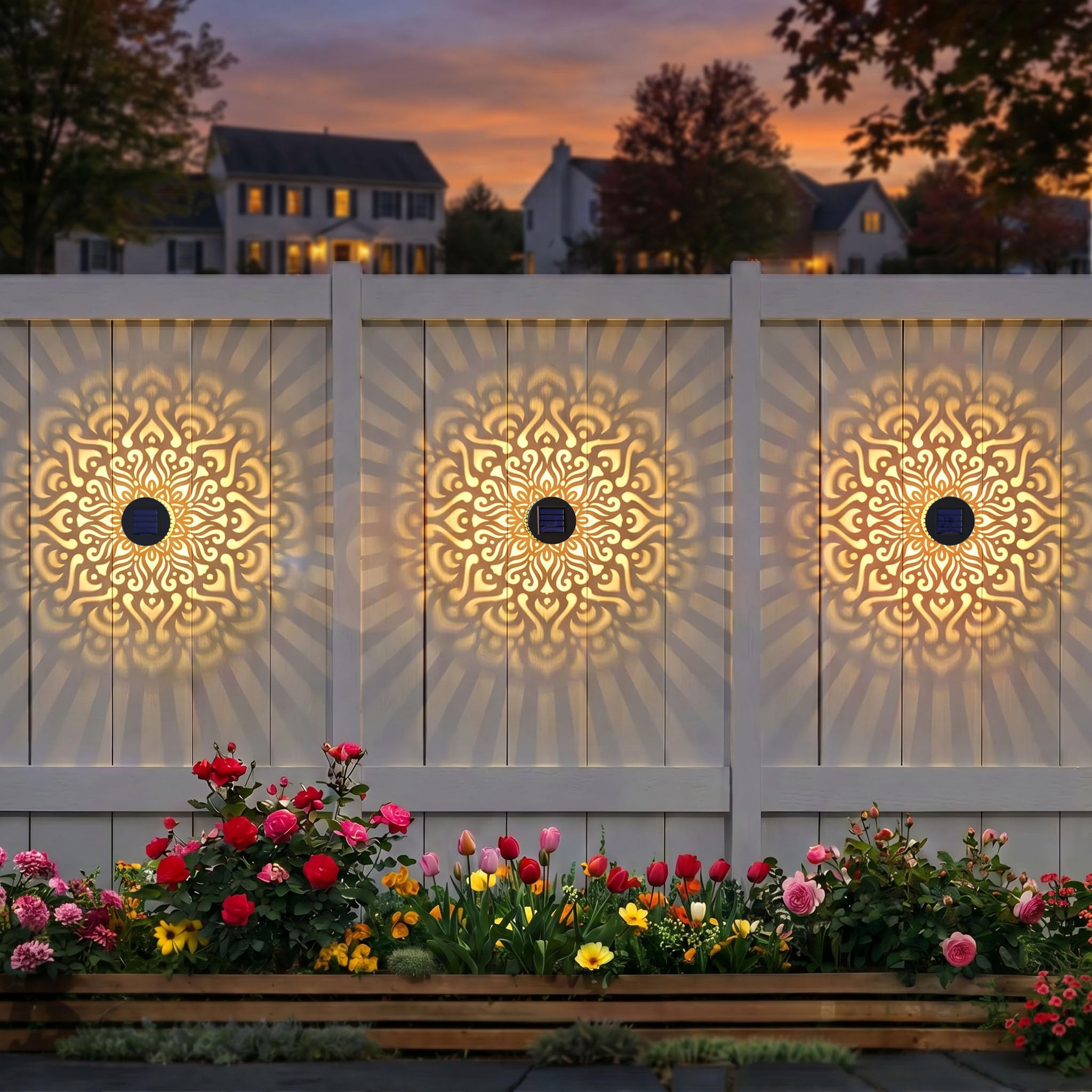 Waterproof Solar Powered Outdoor Patio Wall Decor Light Ideas
