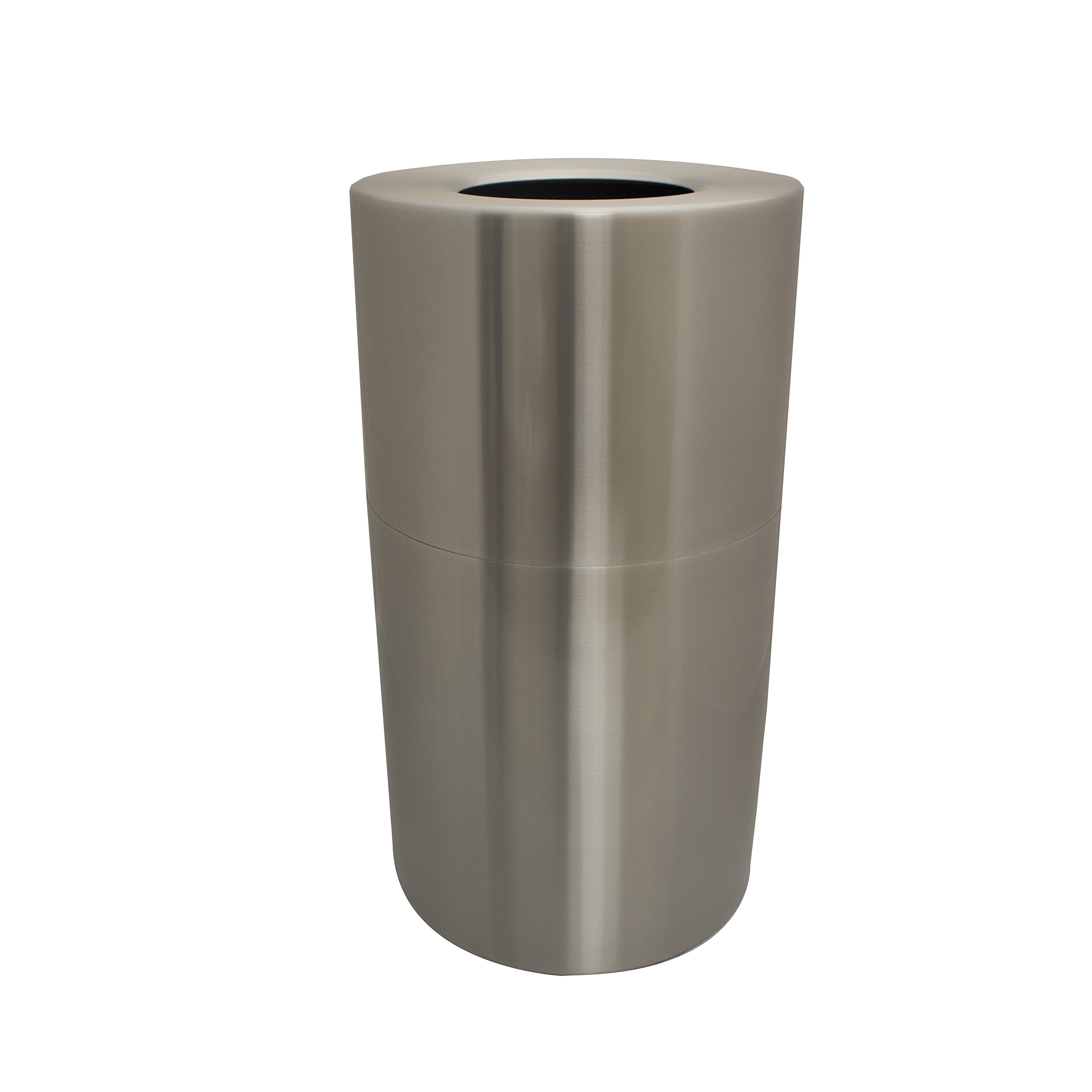 Witt Industries AL18-CLR Aluminum 24-Gallon Decorative Trash Can with Rigid Plastic Liner Round 15 Diameter x 30-1 2