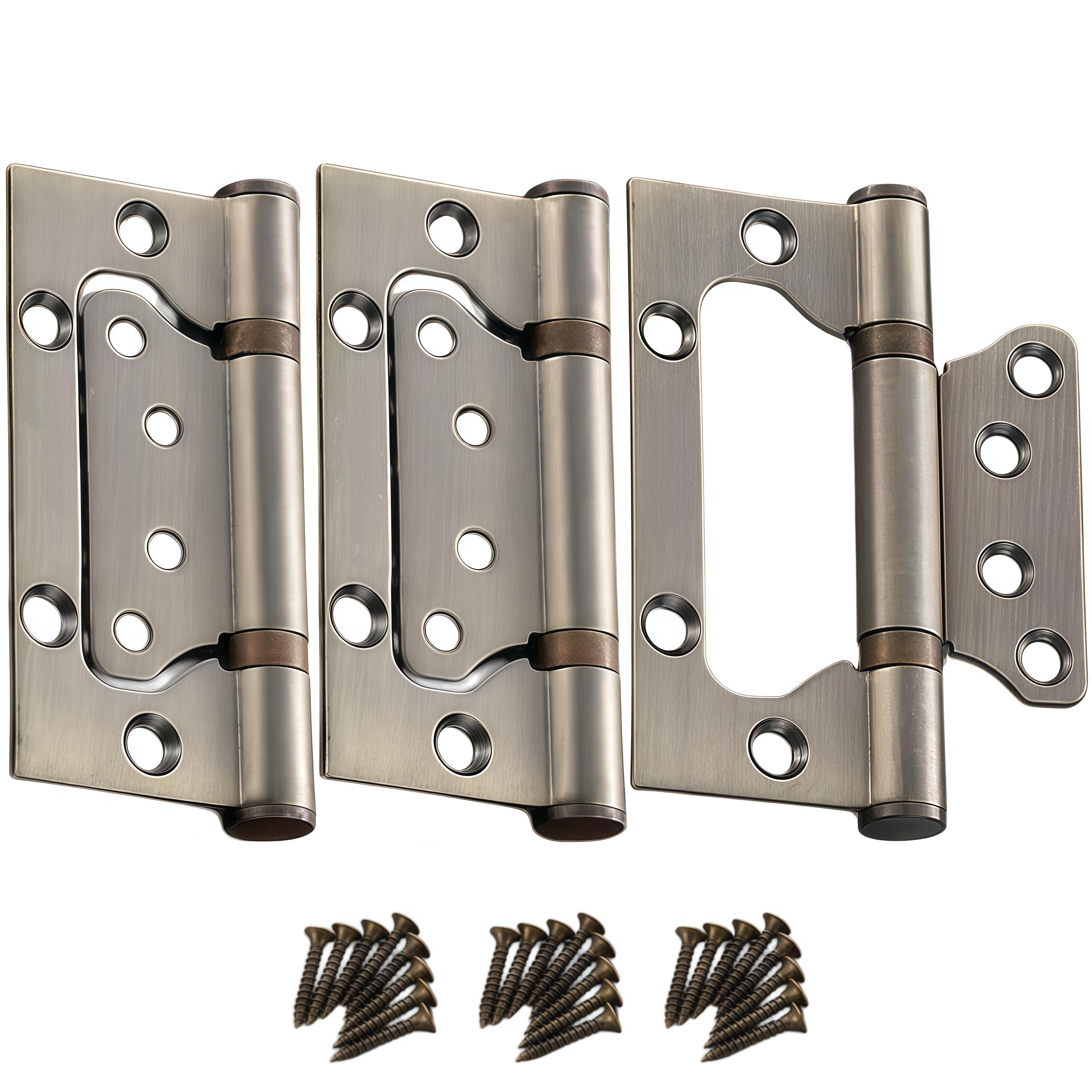 Vbnexyr Green And Patina Folding Hinge 3 Pack Stainless Steel 360 Degree Rotating Mother And Child Hinges No Slotting Required Wooden Door Hinges With Screws Antique Blue 5.25 Inches