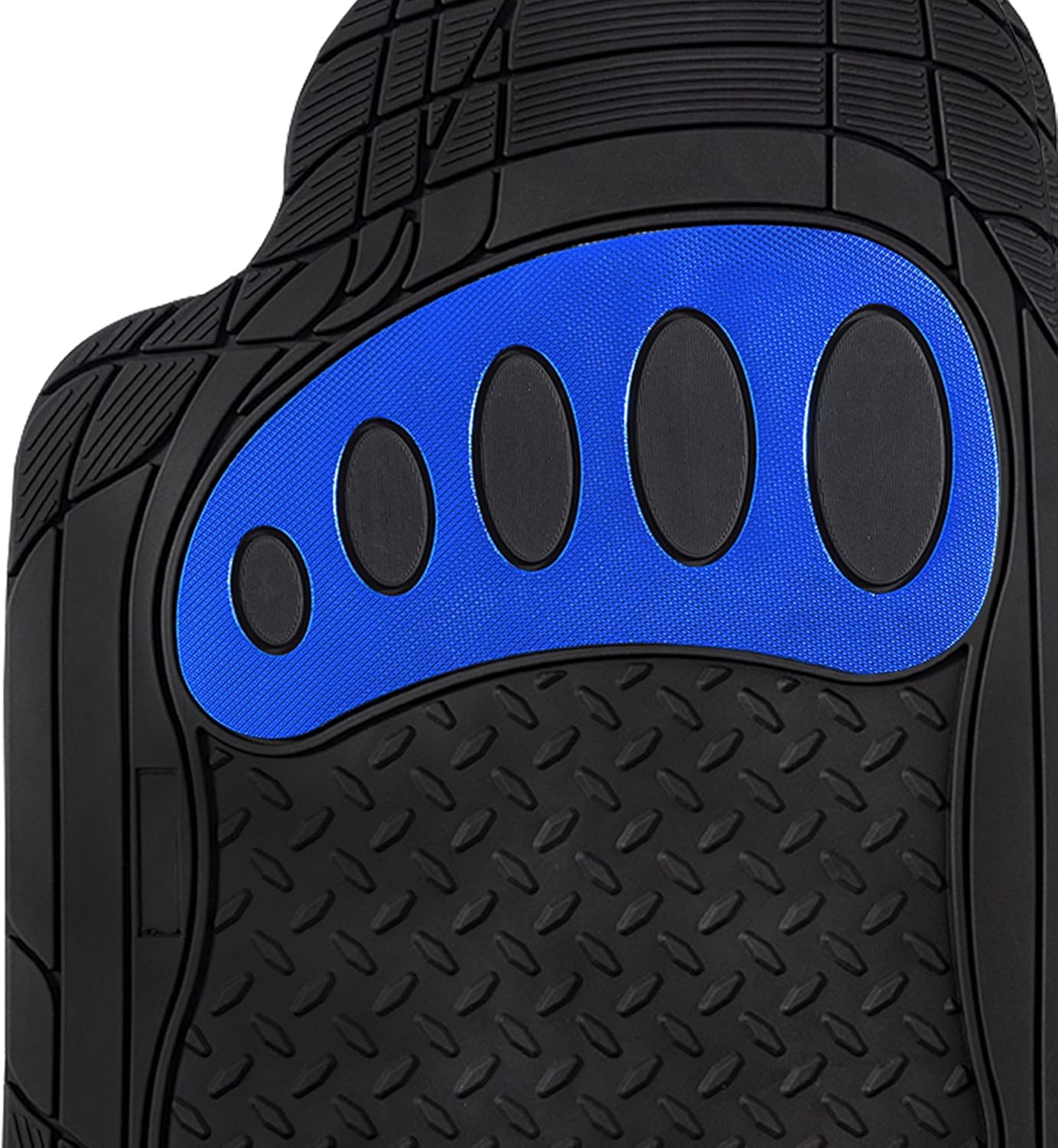 FH Group Automotive Floor Mats - Heavy-Duty Footprint Design Rubber Floor Mats for Cars, Universal Fit Full Set, Climaproof Floor Mats, Trimmable Floor Mats for Most Sedan, SUV, Truck Floor Mats Blue - Image 7
