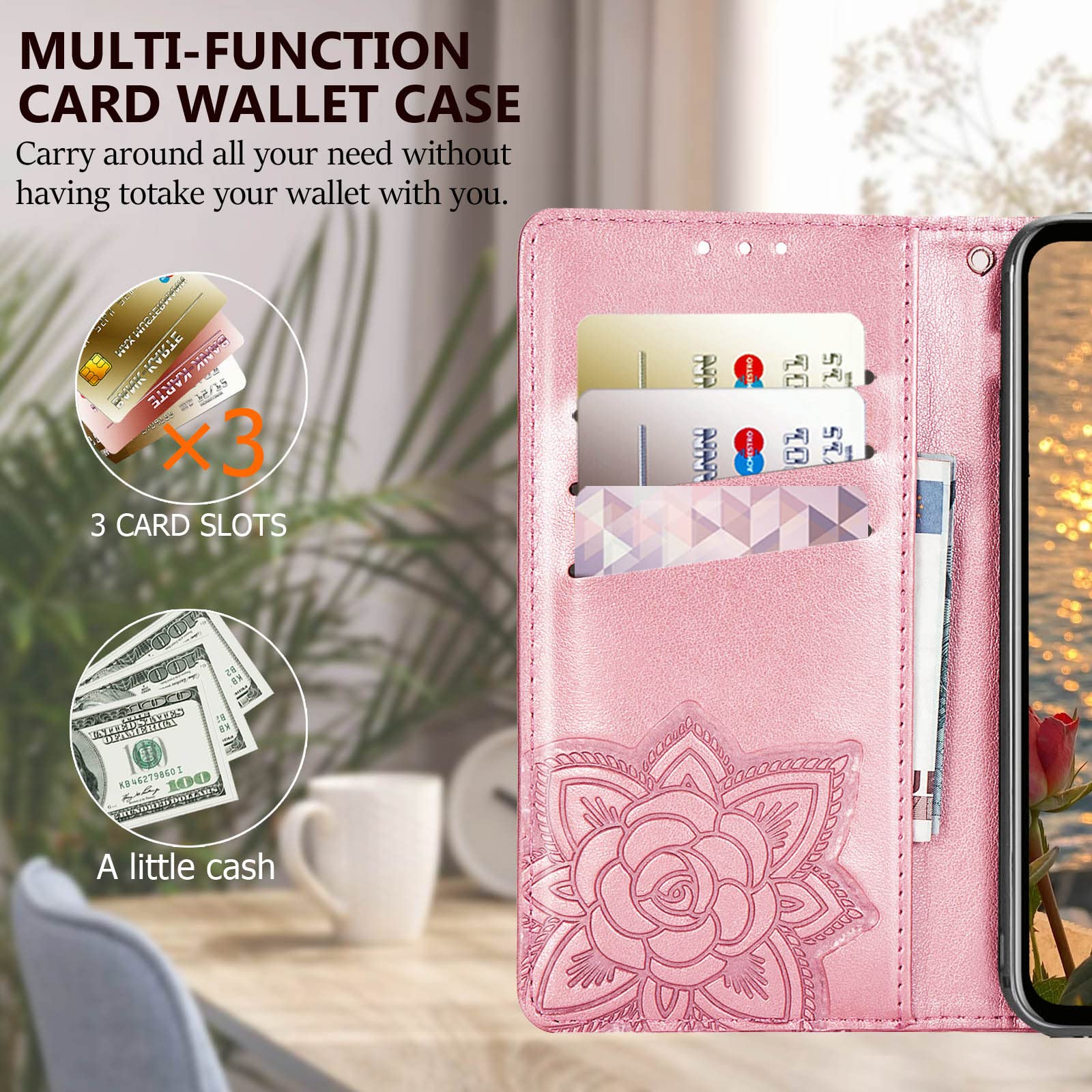 XINNI Hoes Voor OPPO A5 PRO 5G – Paardenbloem En Vlinder Reliëf, PU Lederen Portemonnee Met Kaartsleuven, Standfunctie En Magnetische Sluiting – Groen