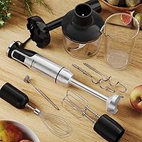 Vista 9 de MuellerLiving Immersion Hand Blender Full Set - 8 Speed Immersion Blender, Hand Mixer with 7 Attachments: Stainless Steel Blade, Whisk, Milk
