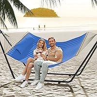 Vista 4 de YITAHOME Hamaca con soporte incluido, hamaca resistente, hamaca portátil impermeable de 12 pies con bolsas de almacenamiento de almohada, 450 libras