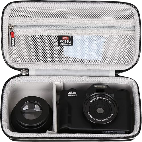 FBLFOBELI Funda para cámara digital 4K para cámara digital Femivo/VETEK/IWEUKJLO/VJIANGER/WIKICO/OIEXI/Duluvulu/TEBNGIHNM/zheozeig/Oiadek 4K,