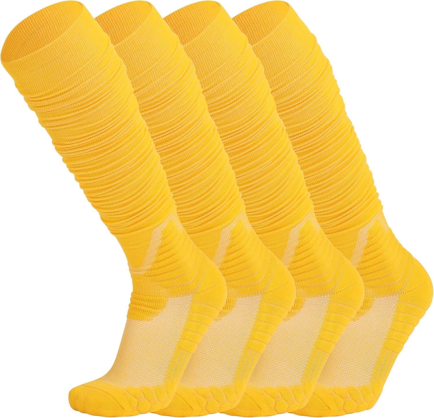 Hotfiary Scrunch Socks Football 2 Pairs Extra Long Padded Mens Youth Boys Soccer Socks Athletic Team Sports Baseball Socks
