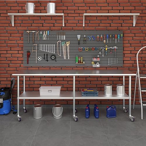 Miniatura 26 de AmGood Mesa de trabajo de acero inoxidable con ruedas Estación de trabajo