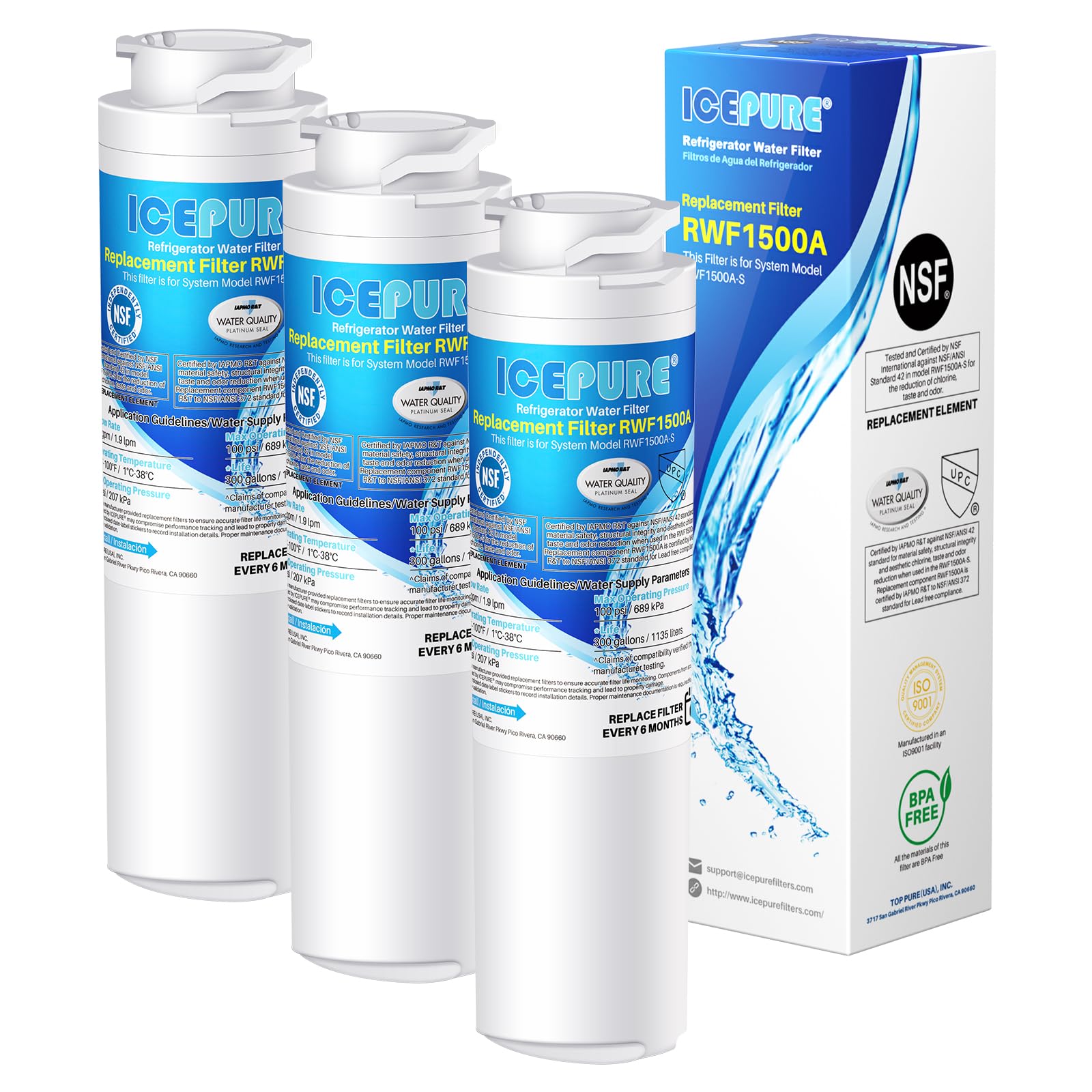 Amazon.com: ICEPURE MSWF Refrigerator Water Filter Compatible with