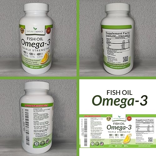 Miniatura 9 de Las mejores píldoras de aceite de pescado Omega 3 de triple fuerza 2400 mg de sabor a limón sin burbujas de alta potencia 864 mg de EPA 576 mg DHA