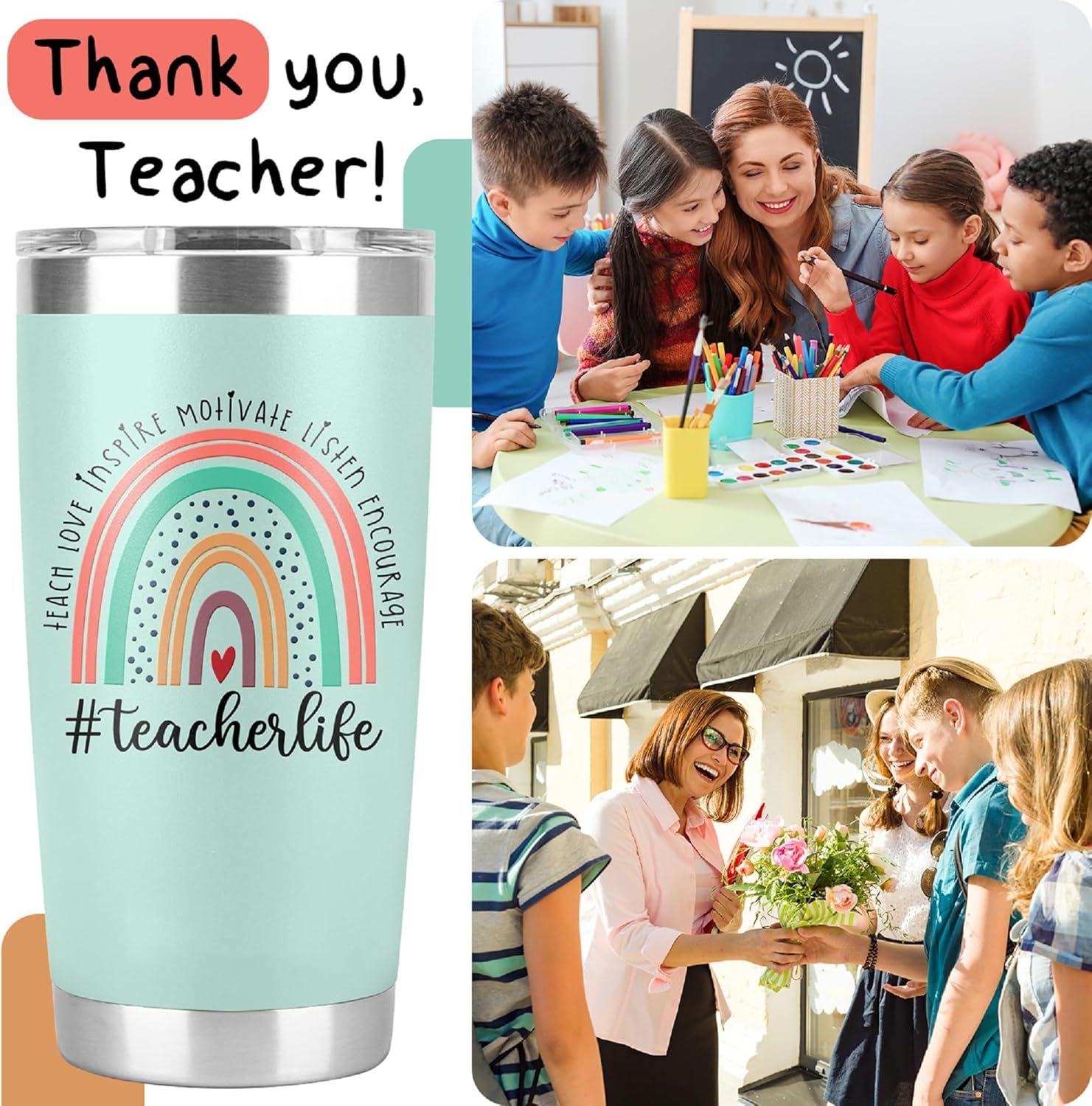 Teacher Tumbler Gifts For Women, Teacher Appreciation Week Gifts from Students, Back To School, Retirement, Christmas Gift Ideas, 20 Oz Tumbler Cup - Image 6
