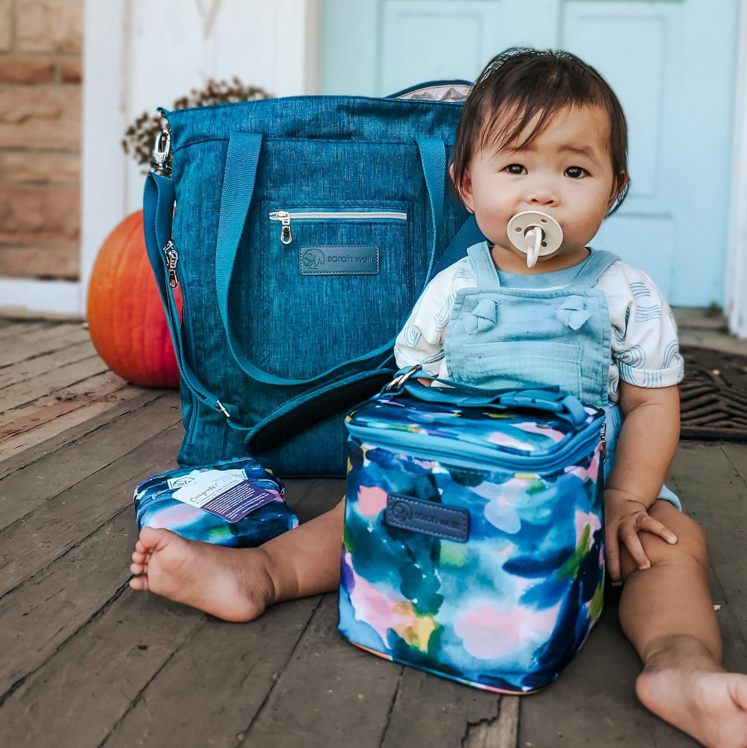 Sarah Wells Cold Gold Breastmilk Cooler Bag with Safety Tested Ice Pack – Insulated Milk Storage for Work, Travel & Daycare – Fits Bottles & Parts – Durable, Washable (Aquarelle) - Image 3