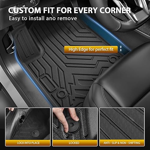 Vista 312 de Powerty Alfombras resistentes para BMW X3 2018 a 2024 y BMW X4 2019 a 2024, a medida para accesorios de X3 y X4, de elastómero termoplástico 3D