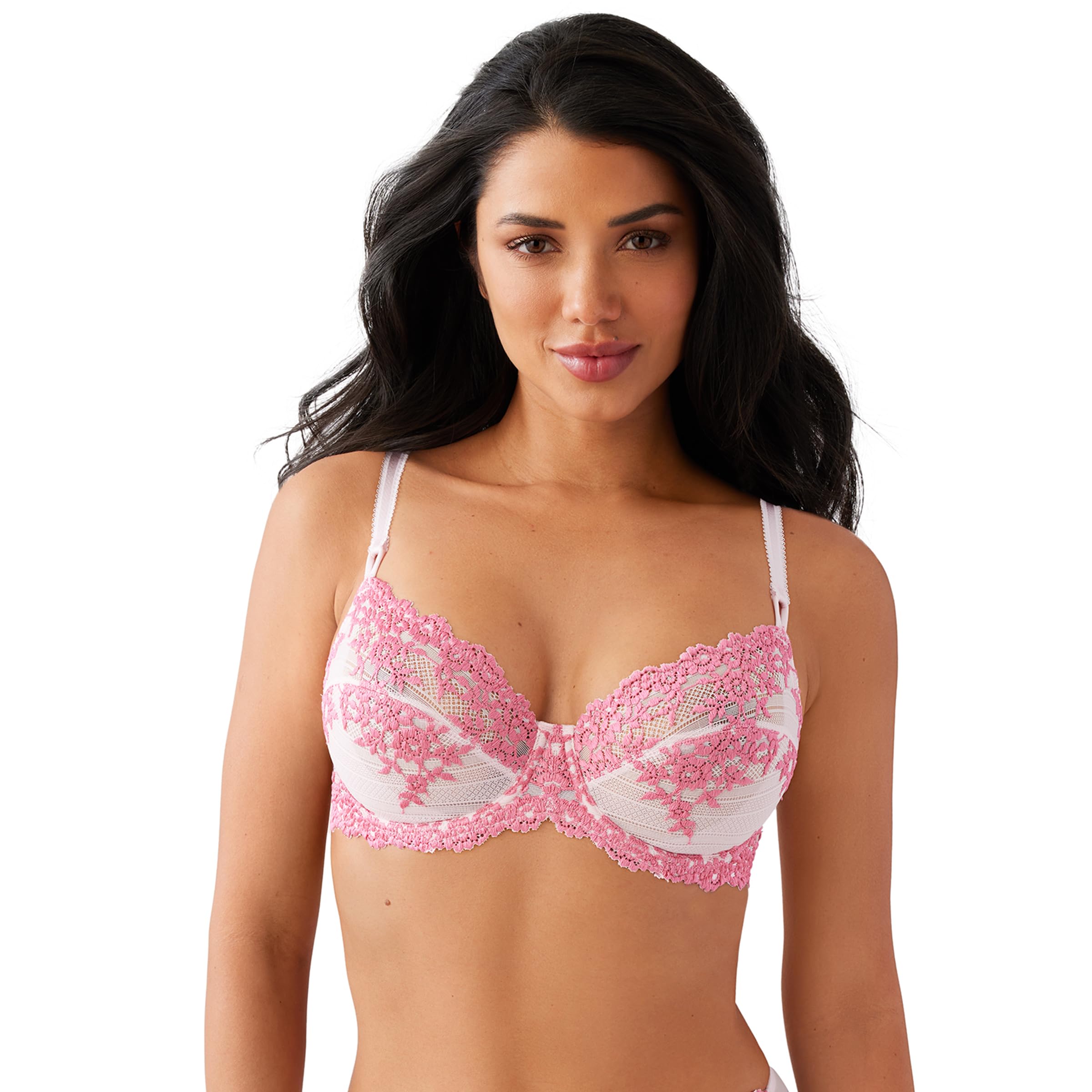 Wacoal Women's Embrace Lace Unlined Underwire Mid Coverage Bra, 65191, Ballet Slip/Cha, 34DD
