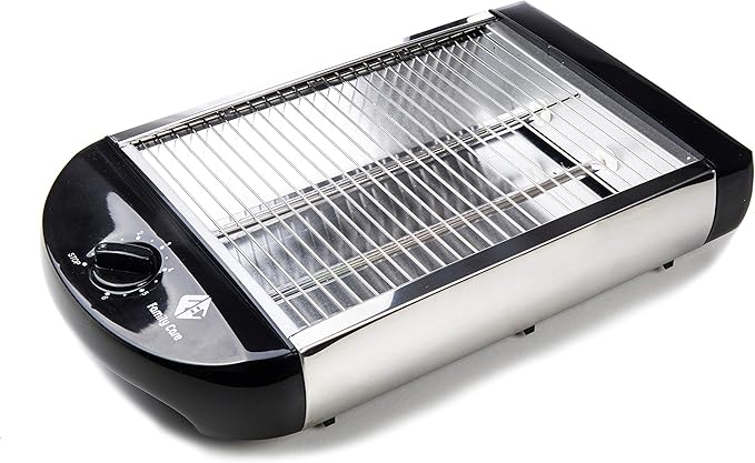 Family Care Tostadora Horizontal, Tostador Plano, Tostadora Pan Horizontal, 600W, 5 Niveles de Temperatura, Bandeja Recogemigas Extraíble, Cuerpo Acero Inoxidable, Multipan y Fácil Limpieza