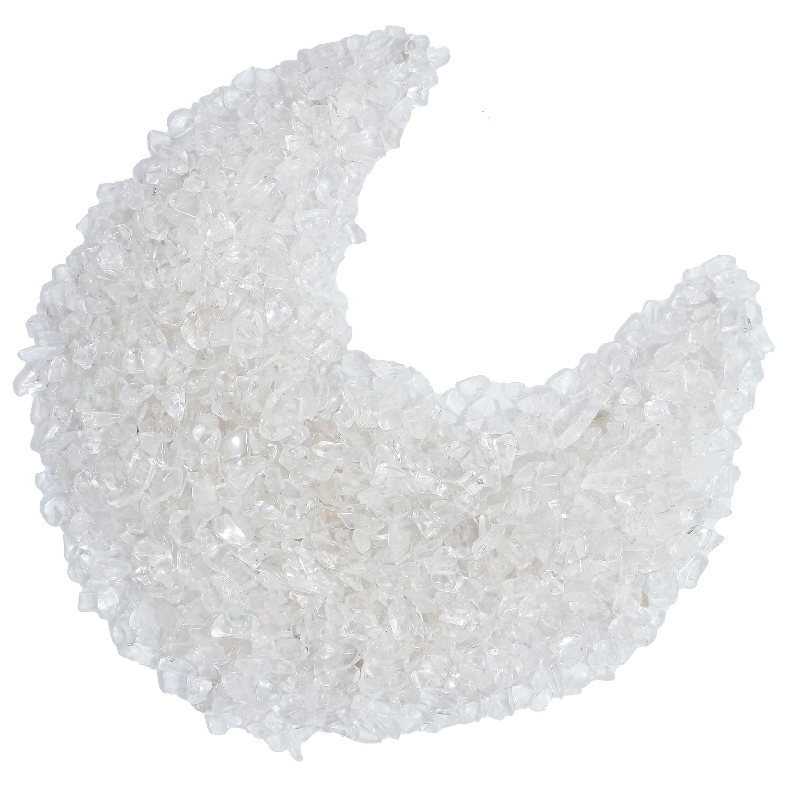 Crocon 1LB Crushed Clear Quartz Chips Bulk Stone 2000+ Carats Natural Quartz Pieces Irregular Shape Gemstone Tumbling Cabbing Gem Mining Chakra Balancing Reiki and Crystal Healing Home Office Décor