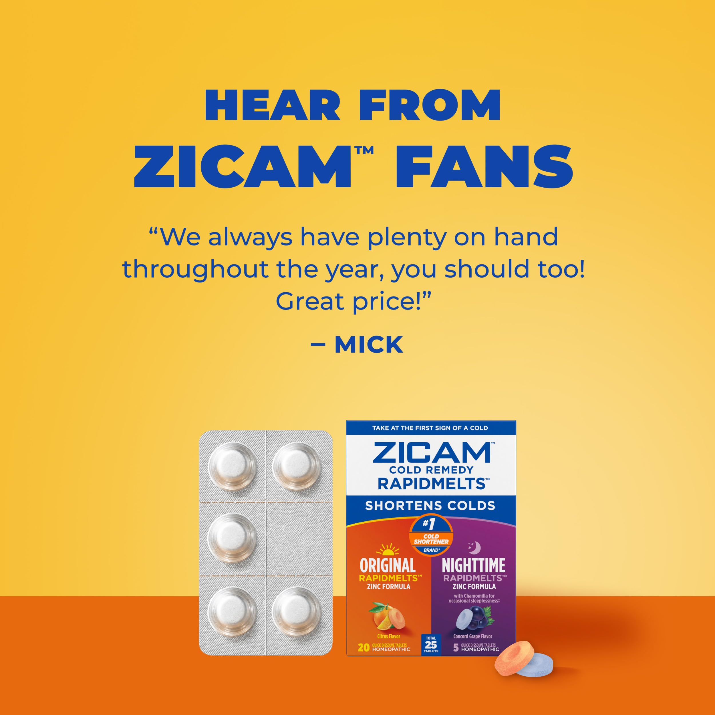Zicam Cold Remedy Original + Nighttime RapidMelts Combo Pack, 25 Count — Amazon image 7