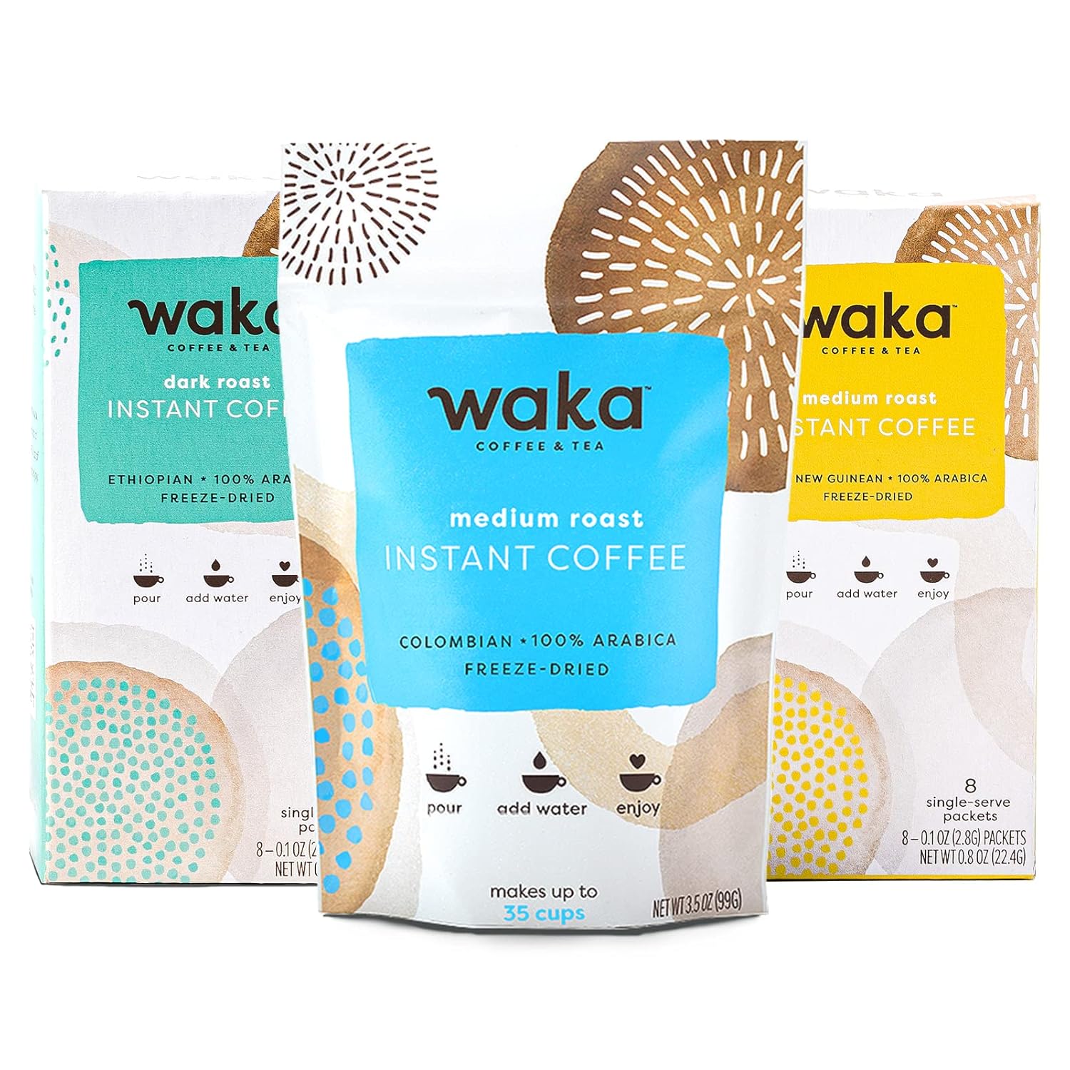 Waka Coffee — Arabica Freeze Dried Beans — SingleServe And
