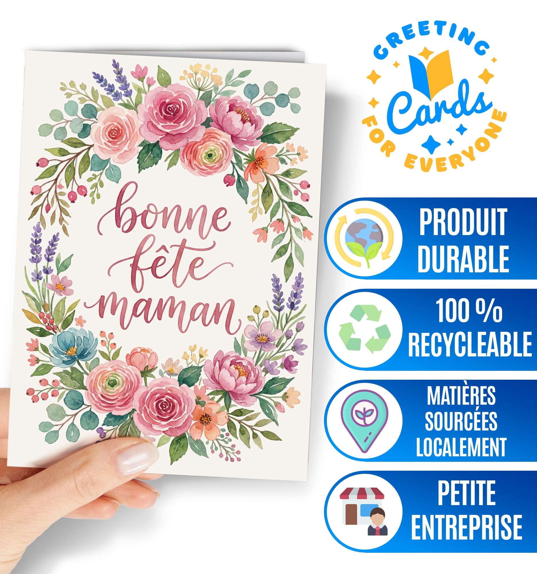Carte Fête des Mères pour Maman - Carte "Je t'aime Maman" avec Message Doux, Idée Cadeau
