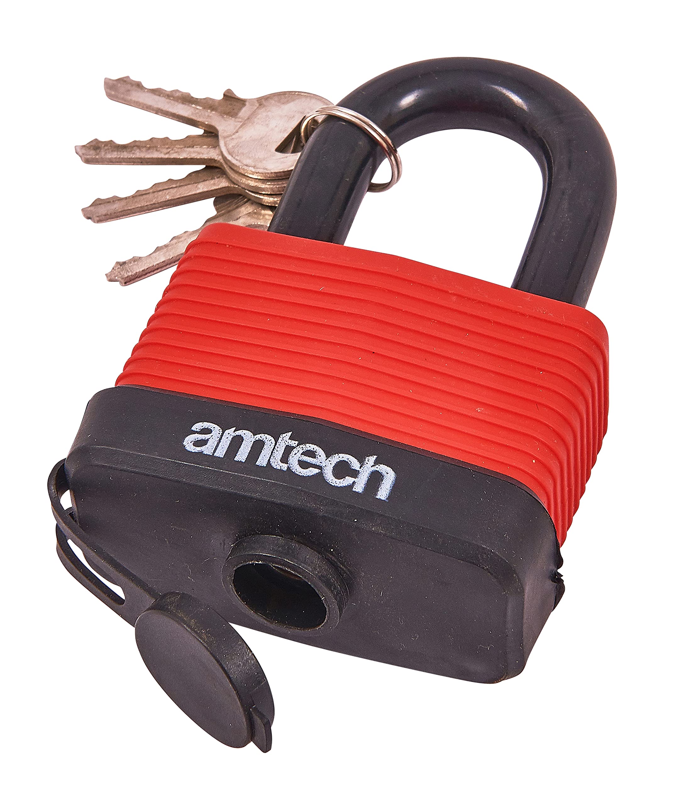 Amtech 65mm Weatherproof Padlock, Brass Barrel with 11mm Coated Shackle and 4 Keys, for Securing Sheds, Garages and Outdoor Storage.