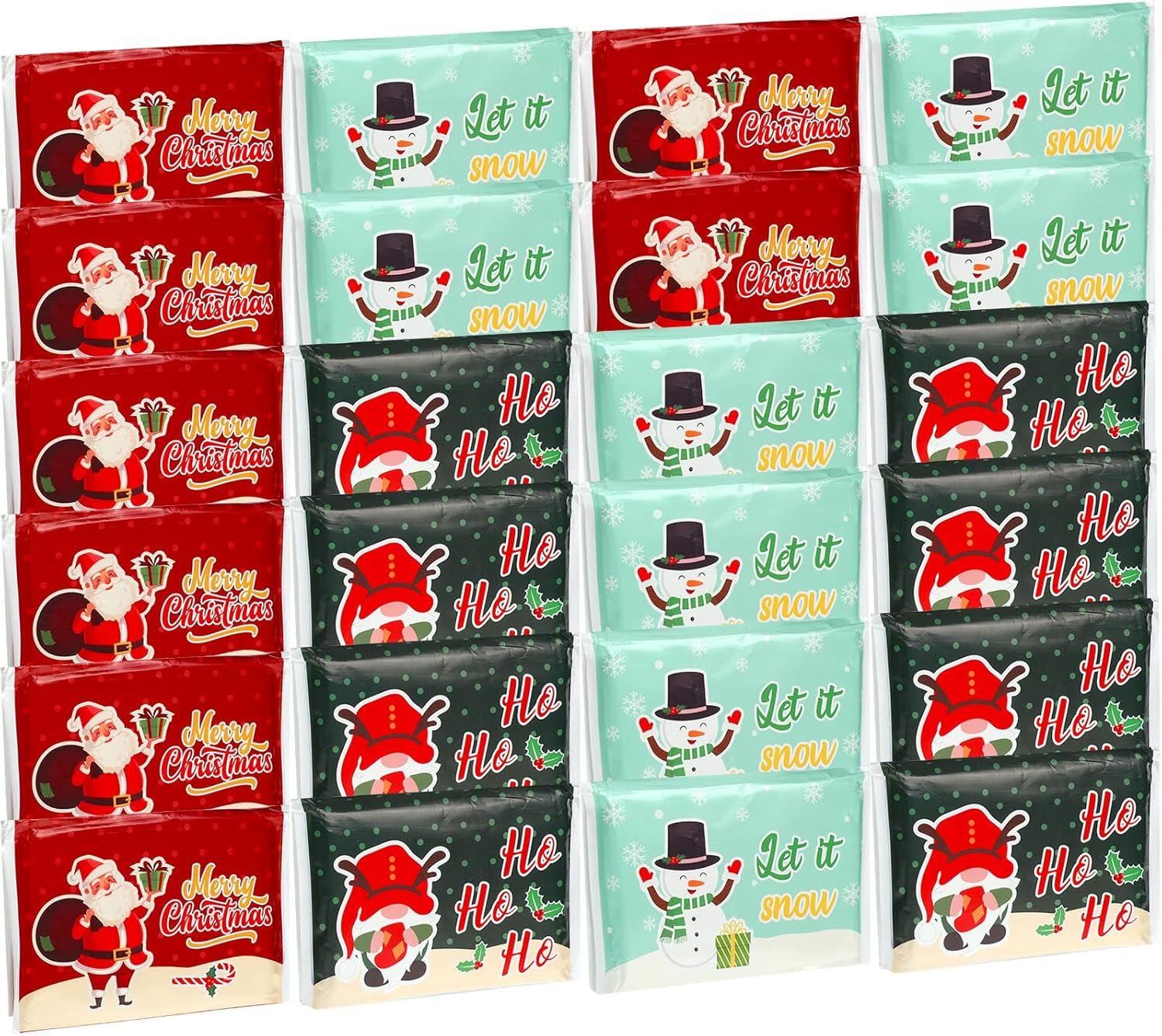24 Packs Christmas Slim Pack Facial Tissues Travel Pocket