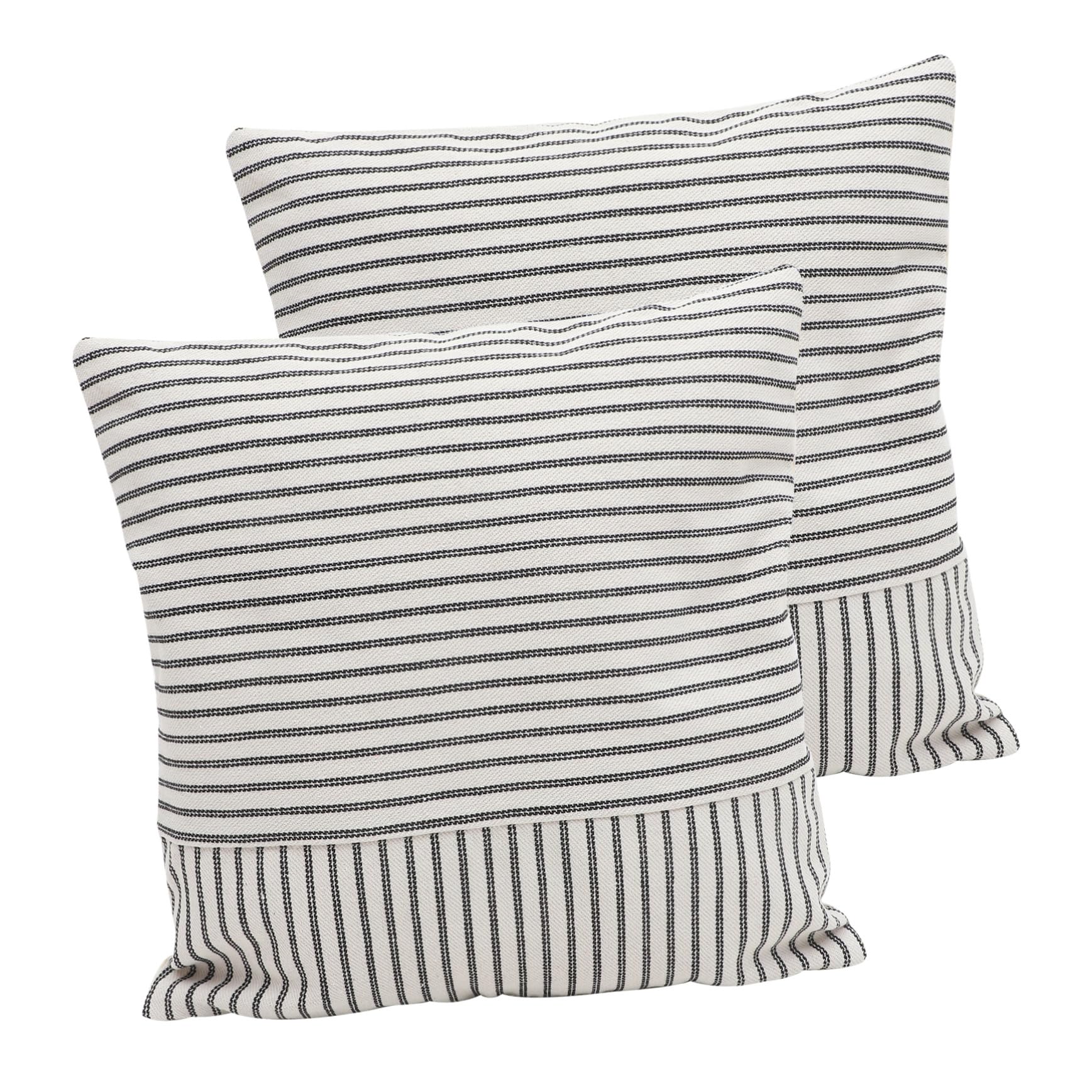 Housses de coussin coton et lin POPETPOP lot de 2 zippées pour canapé