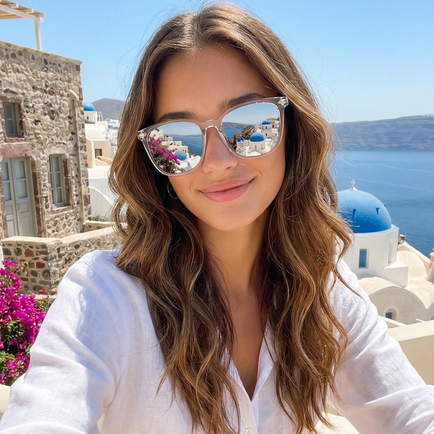 Myiaur Polarized Sunglasses for Women, Square Mirrored Trendy Shades with UV Protection Reduce Glare Sun Glasses