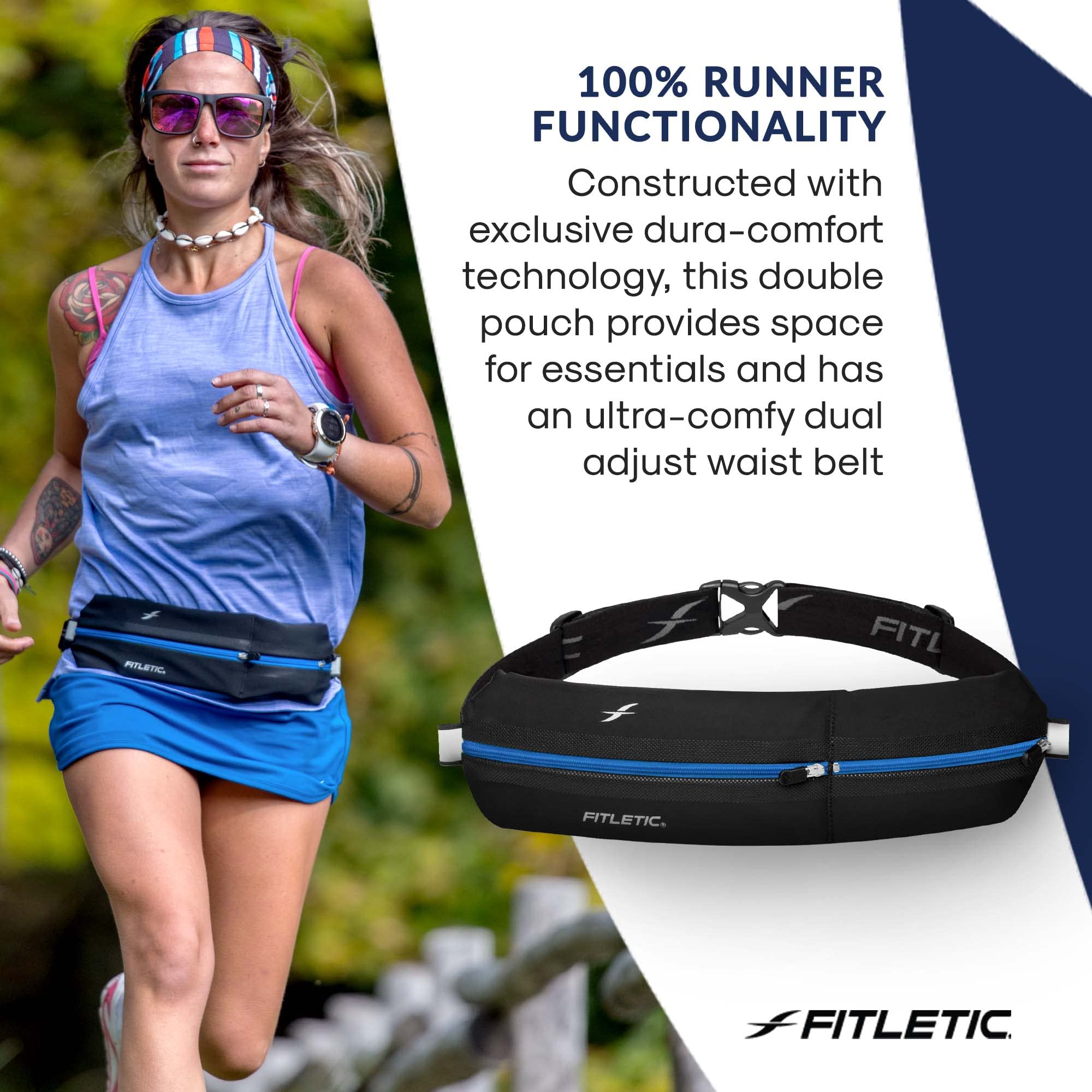 Fitletic Bolt, Cinturón para Correr Unisex Adulto, 43,18 cm