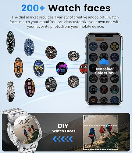 Miniatura 8 de Relojes inteligentes para hombres, recordatorio de mensaje de llamada de voz, pantalla AMOLED de 1.43 pulgadas con monitor de actividad física de 24